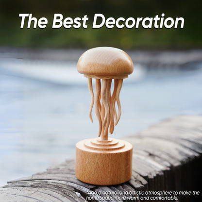 Handmade Self-healing Wooden Mechanical Jellyfish Creative Gift for Child, Christmas or Birthday New House Decoration Supplies