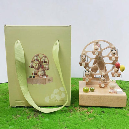 Wooden Music Box - Sky City Rotating Ferris Wheel Music Box Eight-Tone Box Wooden Creative Gifts for Lover, Boyfriend, Girlfriend, Husband, Wife